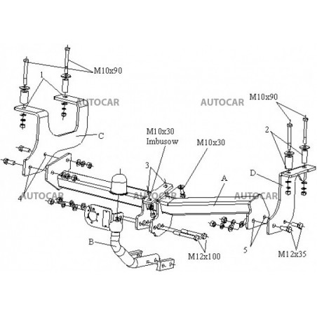 Ťažné zariadenie pre WAGON R+ - 5dv.,model 2003,(2+4WD) - automatický systém - od 2002/09 do 