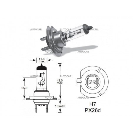 12V 55W  px26d H7 Osram